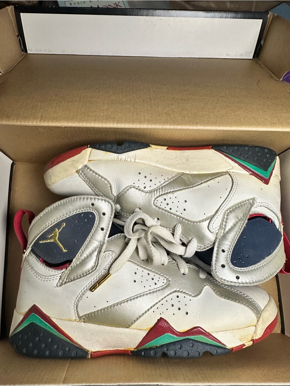 Air Jordan Kids Basketball Shoes in White with Multicolor Accents